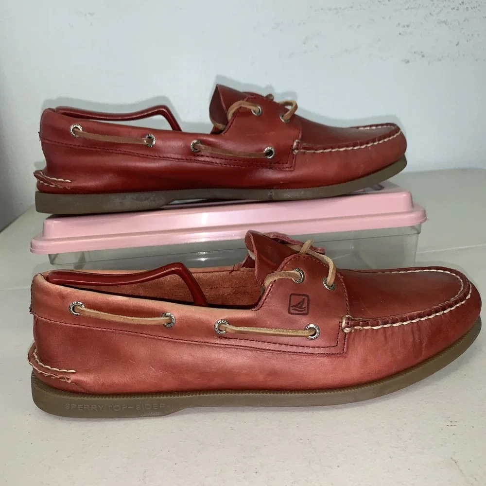 Men's Sperry Gold Cup Cyclone Cardinal Boat shoe Sz 13 M STS10471 Red Faded Rare